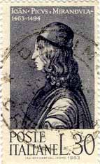 Francobollo commemorativo per il cinquecentenario della nascita di Giovanni Pico della Mirandola