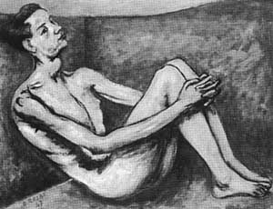 Ottone Rosai - Nudo seduto - 1947