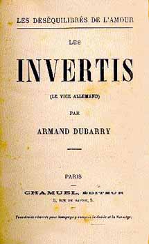 Copertina del romanzo di Armand Dubarry, Les invertis, del 1896