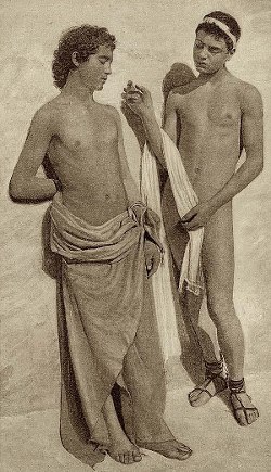 Due ragazzi drappeggiati