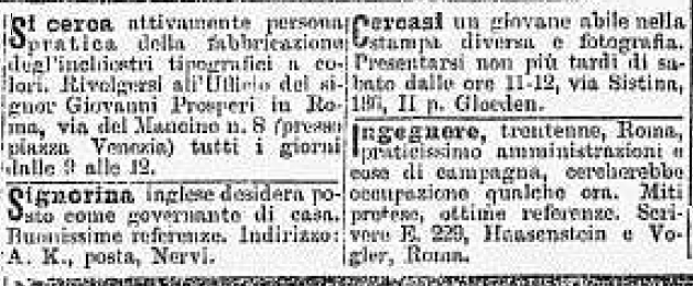 Piccolo annuncio