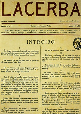 Una copertina di "Lacerba"