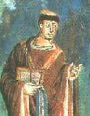 Religioso di epoca carolingia. (Mia rielaborazione da miniatura).