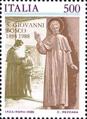 Francobllo commemmorativo di don Giovanni Bosco, 1988