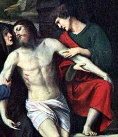 Moretto da Brescia - Ges e san Giovanni - Dettaglio da Piet -1520