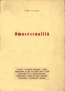 Copertina di ''Omosessualit'' di Gino Olivari, edita nel 1958 in 500 esemplari.