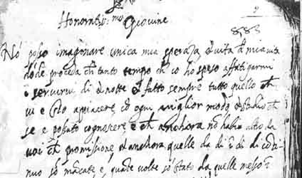 L'inizio dell'autografo della prima lettera qui pubblicata