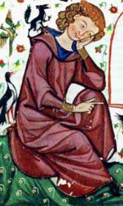 Poeta nel prato. Miniatura [1300-1315]