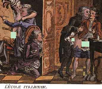 Dettaglio (censurato) da C. B. William - L'ecole italienne (da Les bigarrures, 1799)