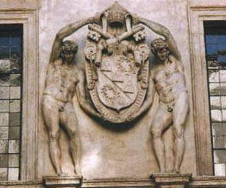 Stemma di Giulio III a palazzo Spada, Roma.