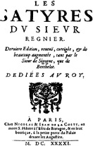 frontespizio di libro di Satire