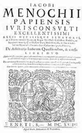 Frontespizio del saggio di Menochio