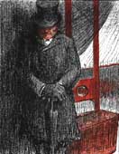Boia e ghigliottina. Disegno francese di fine Ottocento.