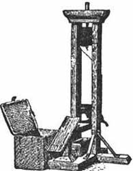 Boia e ghigliottina. Disegno francese di fine Ottocento.