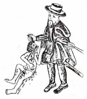 Uno spagnolo punisce uno schiavo indiano