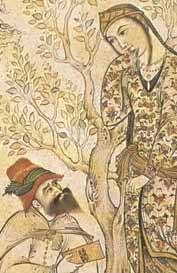 Avicenna istruito dalla Musa della medicina. Miniatura persiana.