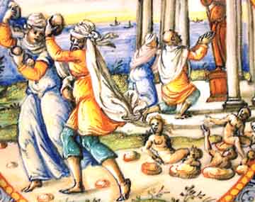 Deucalione e Pirra da una ceramica del 1565 circa