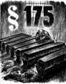 Vignetta contro il  175 dalla rivista omosessuale ''Die freudschaft'' n. 3 del 1951