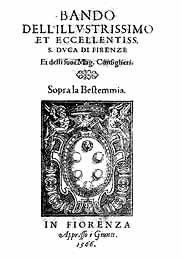 Bando antisodomia toscano del 1566. [Collezione Raimondo Biffi]