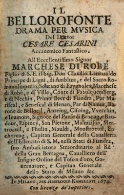 Frontespizio del Bellerofonte.