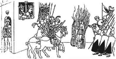 Rogo di sodomita a Lucca nel 1369, dalla ''Croniche'' del Sercambi.
