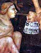 Due sodomiti all'Inferno. Affresco del 1293, San Gimignano