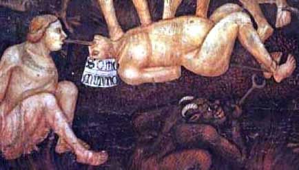 Diavolo tormenta dannato sodomita impalato. 1293.