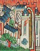 Distruzione di Sodoma. Miniatura del 1332.