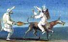 Uomo che fa vento all'ano di un asino - Dettaglio da ''Capitan Babbeo e Cucuba'' (sec. XVIII)