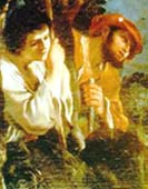 Due pastori. Da: Guercino, ''Et in Arcadia ego'' [1618/1622]
