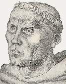Martino Lutero nel 1520. Incisione di Lucas Cranach